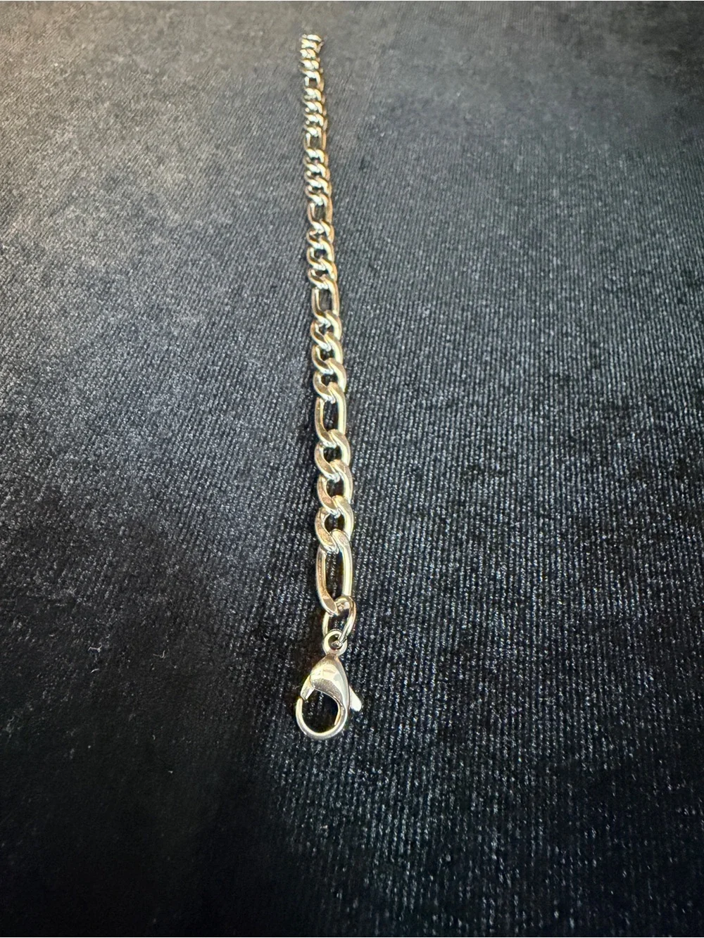 18K White Gold Filled Figaro 7.5 in 5MM Bracelet Lobster Clasp Will Not Tarnish